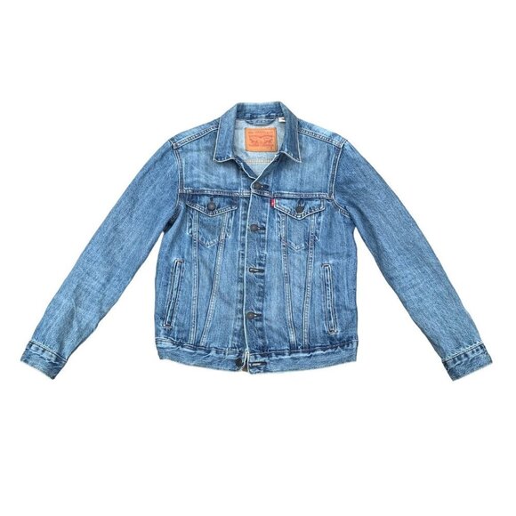 BUNDLE of 3 Vintage Levi's Trucker Denim Jackets - Blue Black Gray - Picture 8 of 13